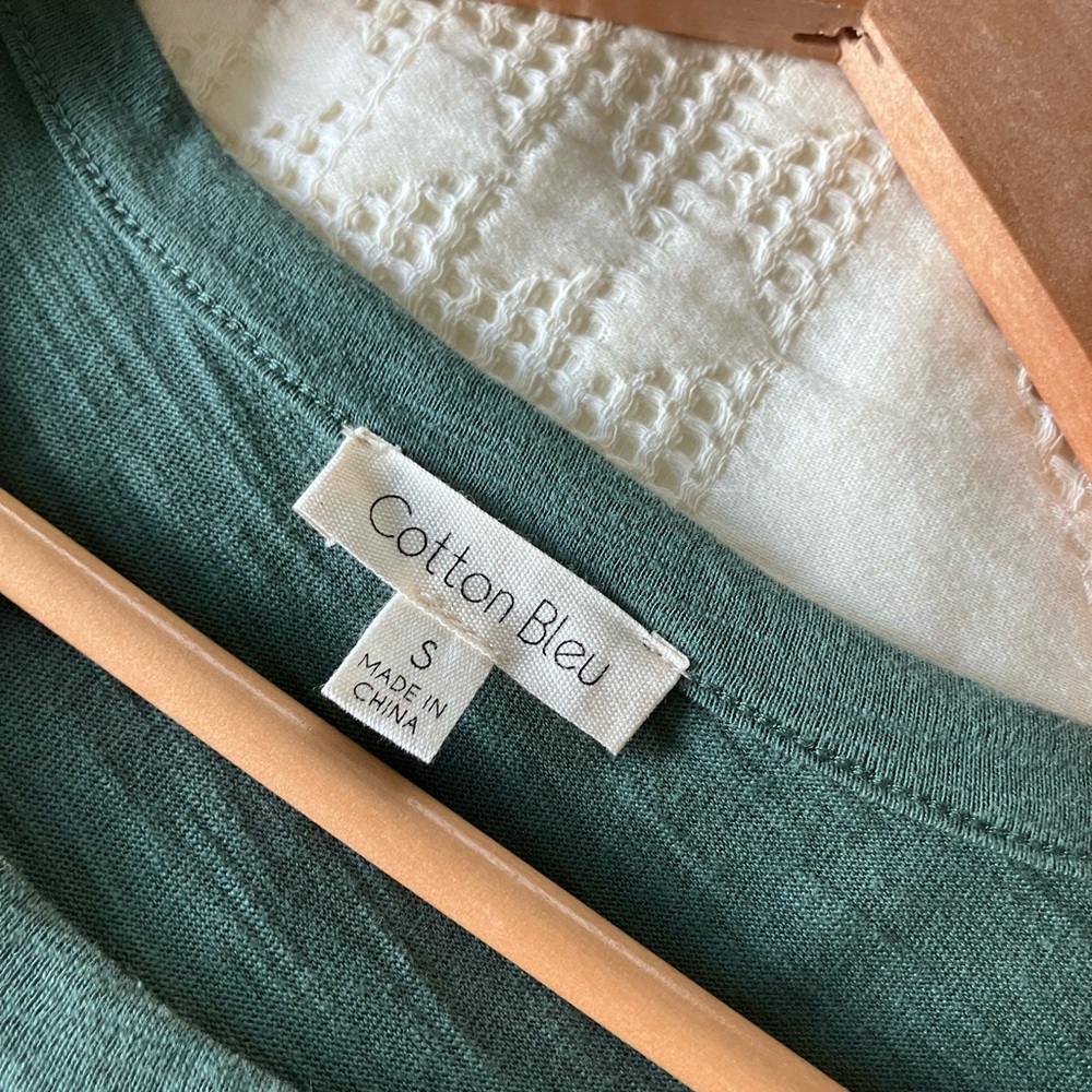COTTON BLEU Sage Green Boxy Cotton Dress Size S (could fit M) - Picture 11 of 11